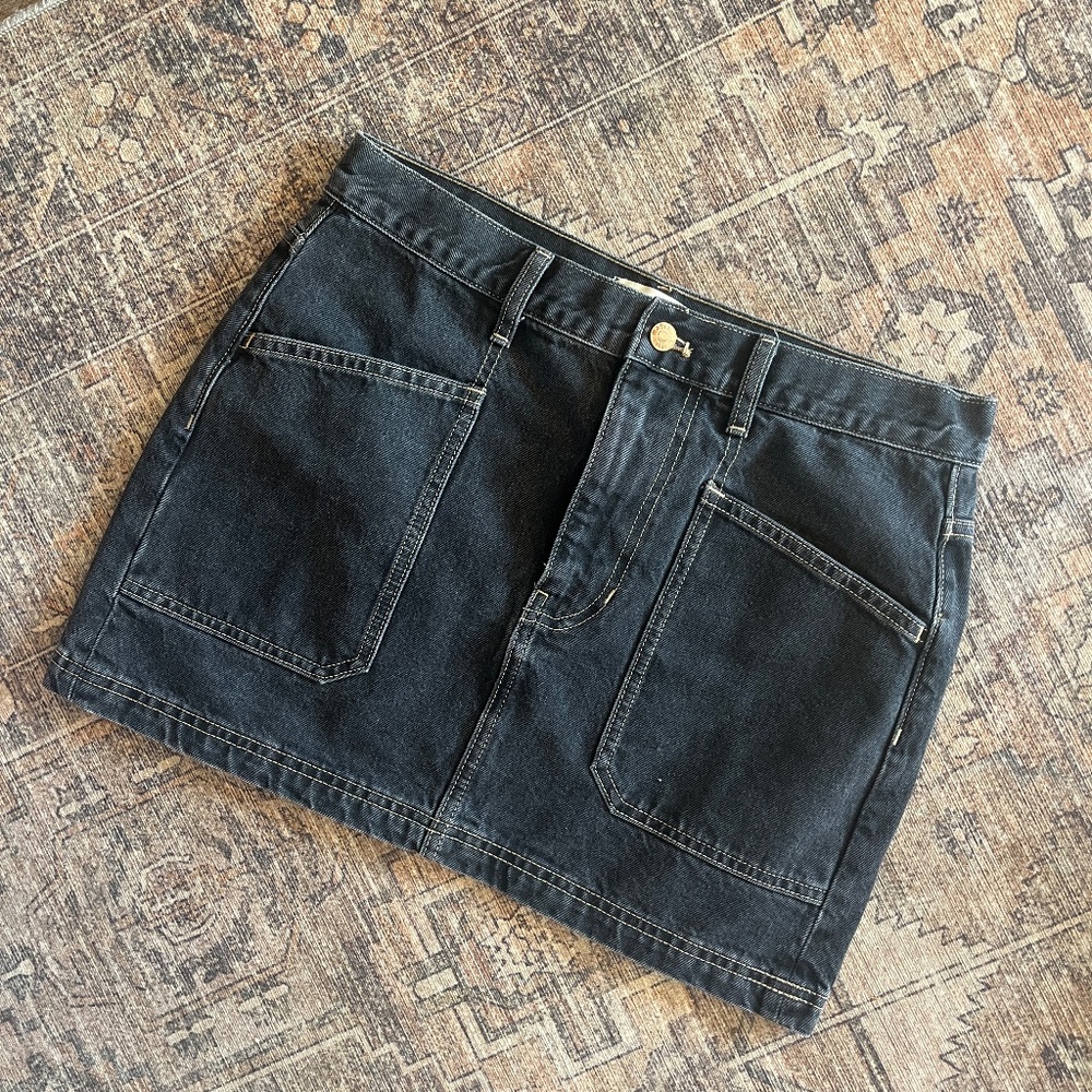 MADEWELL Black Denim Mini Skirt Sz 7/8